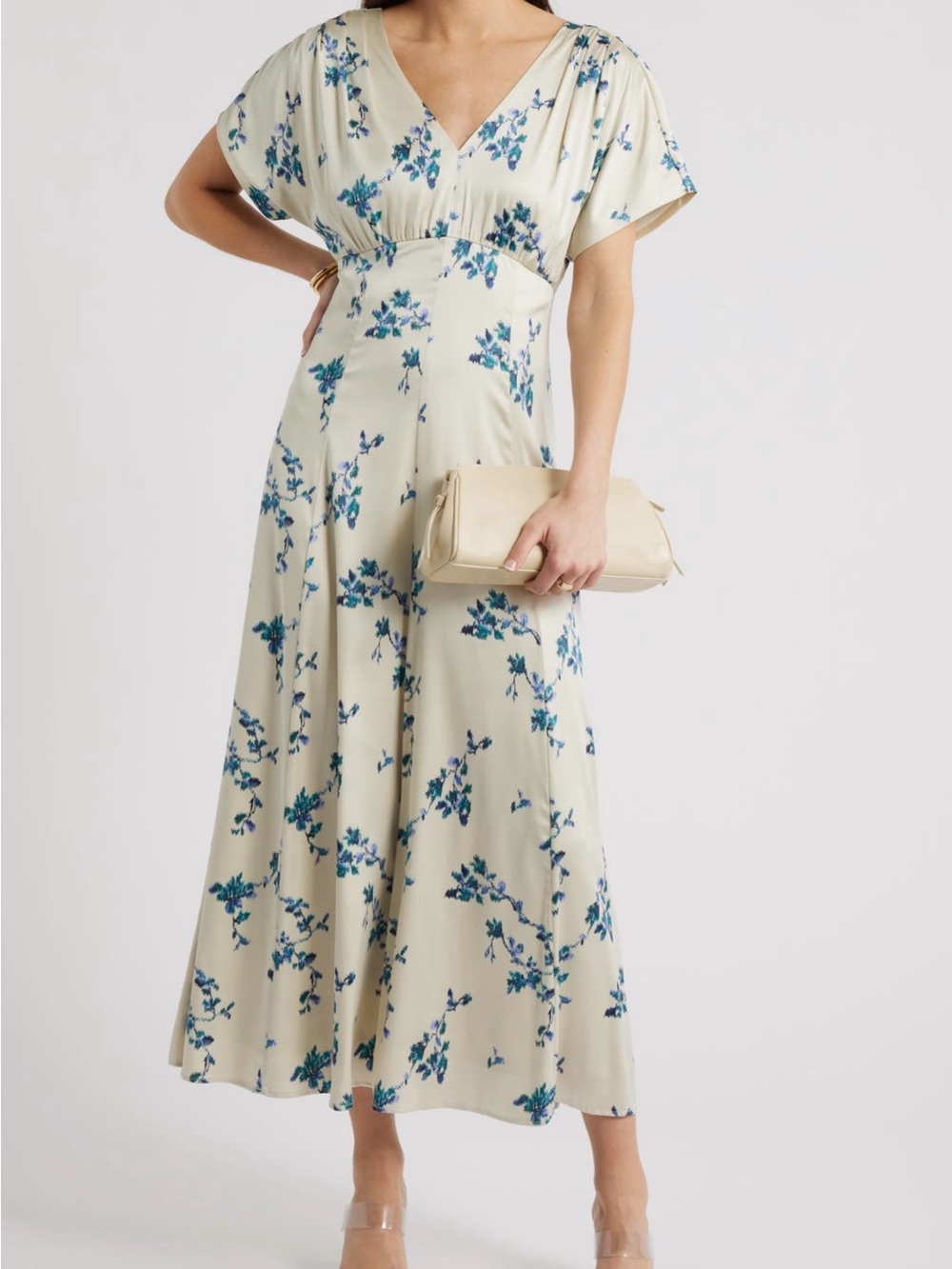 Chelsea28 Floral Stretch Satin Maxi Dress